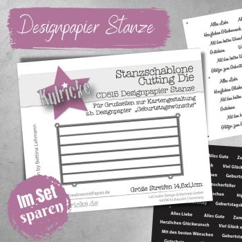 Bundel Designpapier Geburtstagswünsche & Designpapier Stanzen