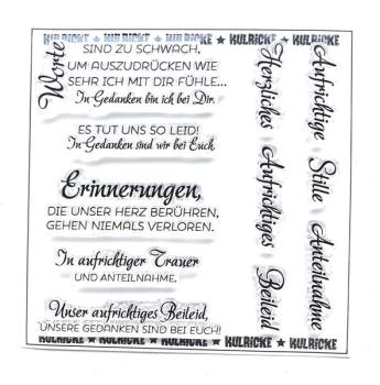 Kulricke Stempelset "Trauer" Clear Stamp