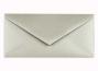 Briefumschlag DIN lang in metallic-persilber, 120g, ohne Fenster, Nassklebung