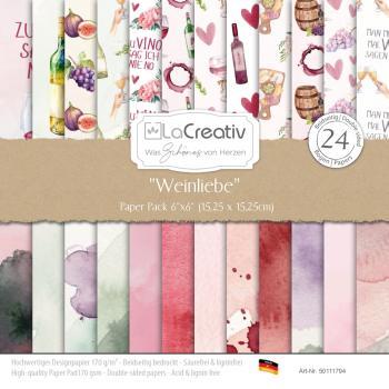 LaCreativ - Designpapier "Weinliebe" Paper Pack 6x6" - 24 Bogen