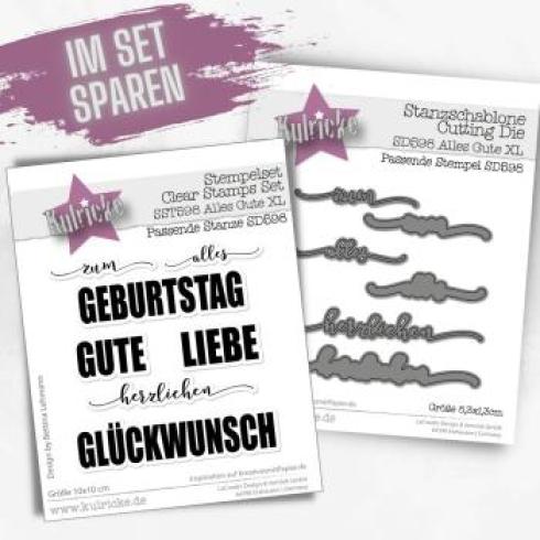 Bundel Stempelset & Stanze "Alles Gute XL"