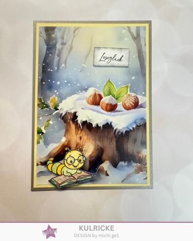 Preview: Kulricke Stempel "Leseraupe" Clear Stamp