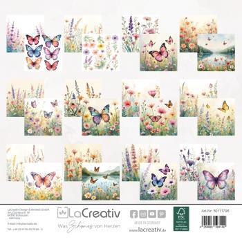Preview: LaCreativ - Designpapier "Schmetterlinge & Wildblumen" Paper Pack 6x6" - 24 Bogen