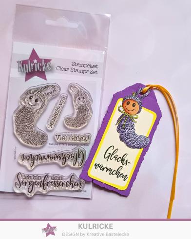 Preview: Kulricke Stempelset "Sorgenwürmchen" Clear Stamp