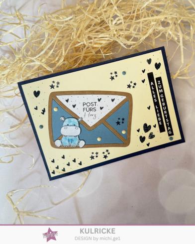 Preview: Kulricke Stempelset "Geburtstag Hochkant Label"  A7 Clear Stamp