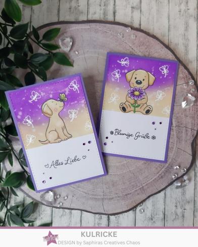 Preview: Kulricke Stempelset "Hundeglück" Clear Stamp