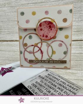 Preview: Kulricke Stempelset "Geburtstagskraft" Label A7 Clear Stamp