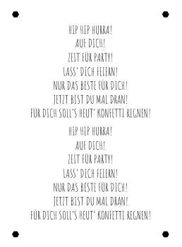 Preview: Kulricke Designpapier - "Hip Hip Hurra" Label Papier A7