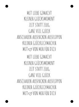 Preview: Kulricke Designpapier - "Mit Liebe gemacht" Label Papier A7