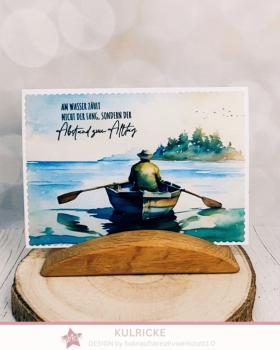 Preview: Kulricke Stempel "Anglerglück Schrift" Clear Stamp