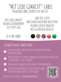 Preview: Kulricke Designpapier - "Mit Liebe gemacht" Label Papier A7
