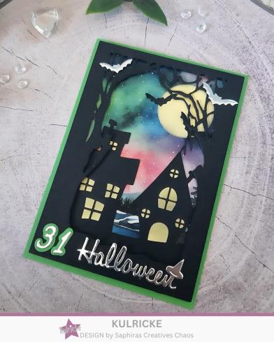 Preview: Kulricke Stanzschablone "Halloween Haus Fenster/Insert" Craft Die 