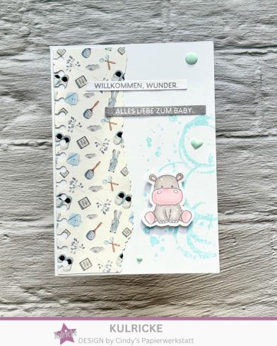 Preview: Kulricke Stempelset "Zum Baby Label" Clear Stamp