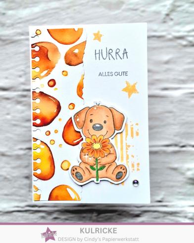Preview: Kulricke Stempelset "Hundeglück" Clear Stamp