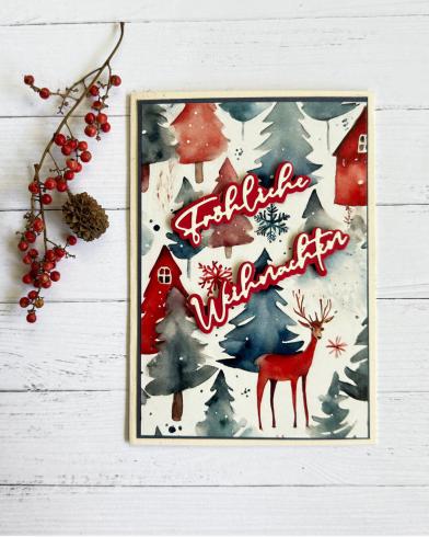 Preview: Kulricke Stanzschablone "Fröhliche Weihnachten mit Schatten" Craft Die 