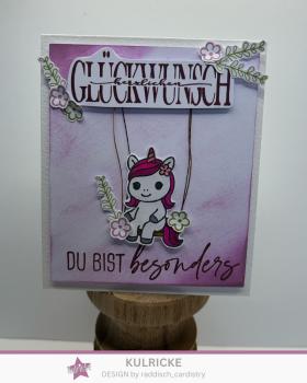 Preview: Kulricke Stempelset "Glückwünsche geteilt" Clear Stamp