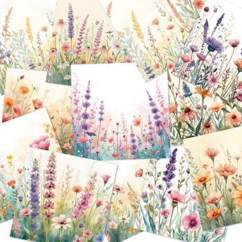 Preview: LaCreativ - Designpapier "Schmetterlinge & Wildblumen" Paper Pack 6x6" - 24 Bogen