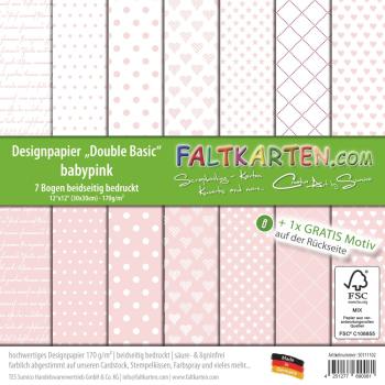 Designpapier 12"x12" beidseitig "Double Basic" in babypink