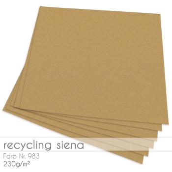 Cardstock "Recycling" 12"x12" 230g/m² (30,5 x 30,5cm) in recycling siena