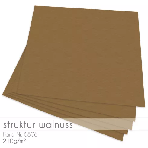 Cardstock "Struktur" 12"x12" 210g/m² (30,5 x 30,5cm) in struktur walnuss