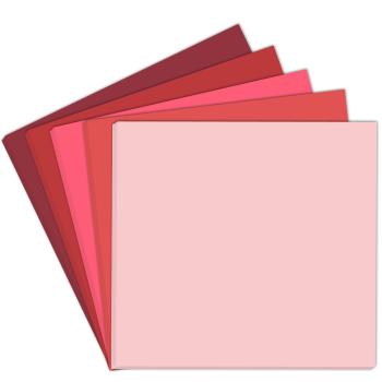 Farbkartonset "Rottöne" 20x Cardstock in 5 Farben Format 12x12 - farbig sortiert
