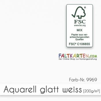Aquarellpapier glatt 200g/m² DIN A3 in weiss