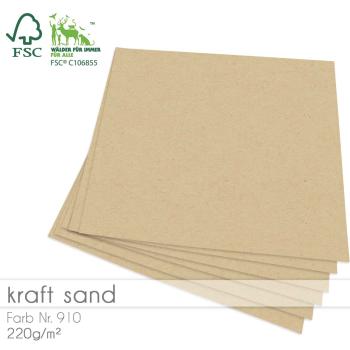Cardstock 12"x12"  220g/m² (30,5 x 30,5cm) in kraft sand