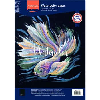 Florence - Aquarellpapier Glatt Schwarz 25 Blätter - Format A3