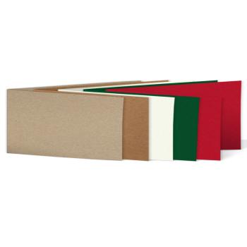 Sortiment "Weihnachten" 25x Faltkarten in 5 Farben DIN Lang - farbig sortiert