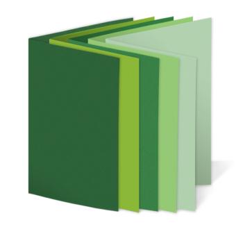 Sortiment "Grüntöne" 25x Faltkarten in 5 Farben DIN A6 - farbig sortiert