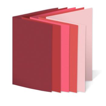 Sortiment "Rottöne" 25x Faltkarten in 5 Farben DIN B6 - farbig sortiert