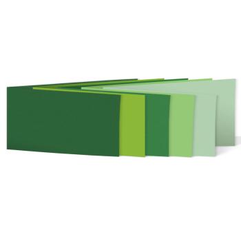Sortiment "Grüntöne" 25x Faltkarten in 5 Farben DIN Lang - farbig sortiert
