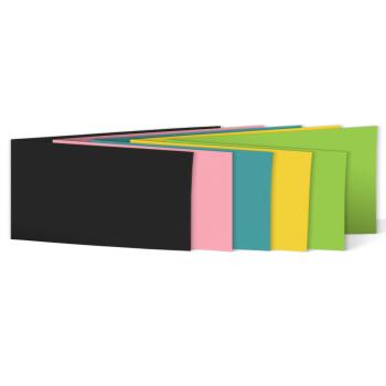 Sortiment "Tropical" 25x Faltkarten in 5 Farben DIN Lang - farbig sortiert