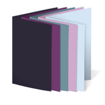 Sortiment "Eisiger Winter" 25x Faltkarten in 5 Farben DIN A5 - farbig sortiert