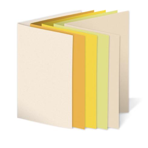 Sortiment "Gelbtöne" 25x Faltkarten in 5 Farben DIN A5 - farbig sortiert