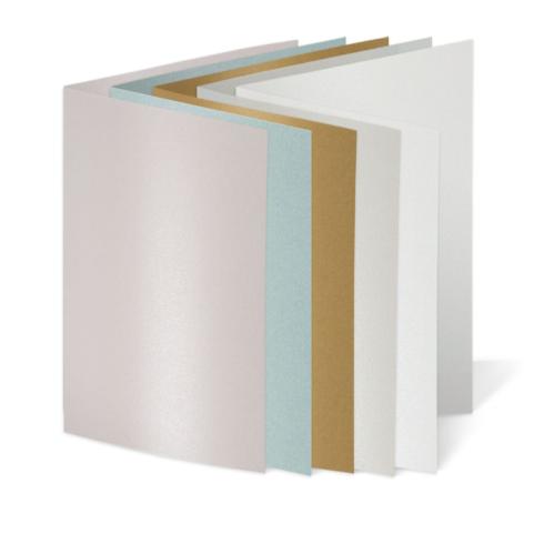 Sortiment "Metallictöne" 25x Faltkarten in 5 Farben DIN A5 - farbig sortiert