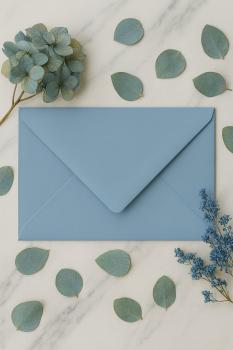 Preview: Briefumschläge - Briefhüllen in graublau, DIN B6 120g/m² oF, Nassklebung