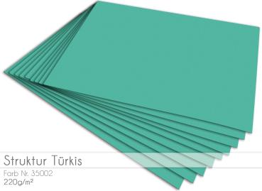 Cardstock - Bastelpapier 220g/m²  DIN A4 in struktur türkis