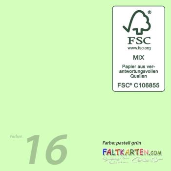 Faltkarte DIN A6 mit Briefumschlag DIN C6 in pastell grün