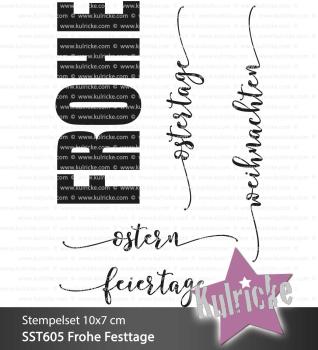 Kulricke Stempelset "Frohe Festtage" Clear Stamp
