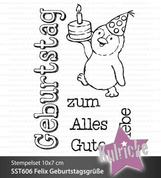 Kulricke Stempelset "Felix Geburtstagsgrüße" Clear Stamp