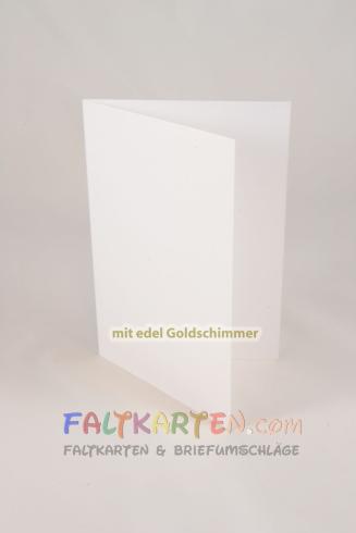 Doppelkarte - Faltkarte 250g/m² DIN B6 in metallic-perlweiss