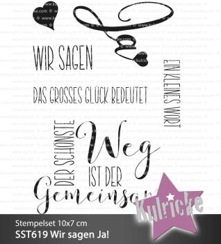 Kulricke Stempelset "Wir sagen JA" Clear Stamp