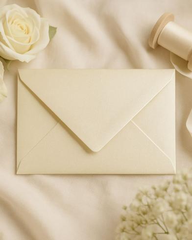 Preview: Briefumschlag DIN C6 120g/m² oF Nassklebung in metallic ivory