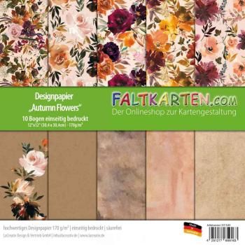 Designpapier 12"x12" 170gr "Autumn Flowers" 10 Bogen