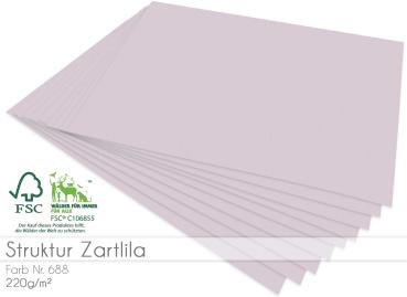 Cardstock - Bastelpapier 220g/m² DIN A4 in struktur zartlila