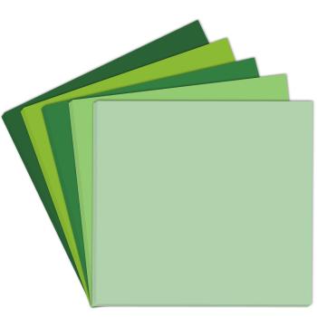 Farbkartonset "Grüntöne" 20x Cardstock in 5 Farben Format 12x12 - farbig sortiert