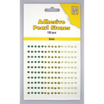 Nellie Snellen - Halbperlen "Green" Adhesive Pearl Stones
