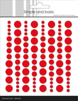 Simple and Basic - Adhesive Enamel Dots "Pink Red"