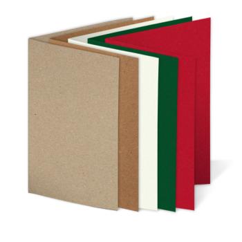Sortiment "Weihnachten" 25x Faltkarten in 5 Farben DIN A6 - farbig sortiert
